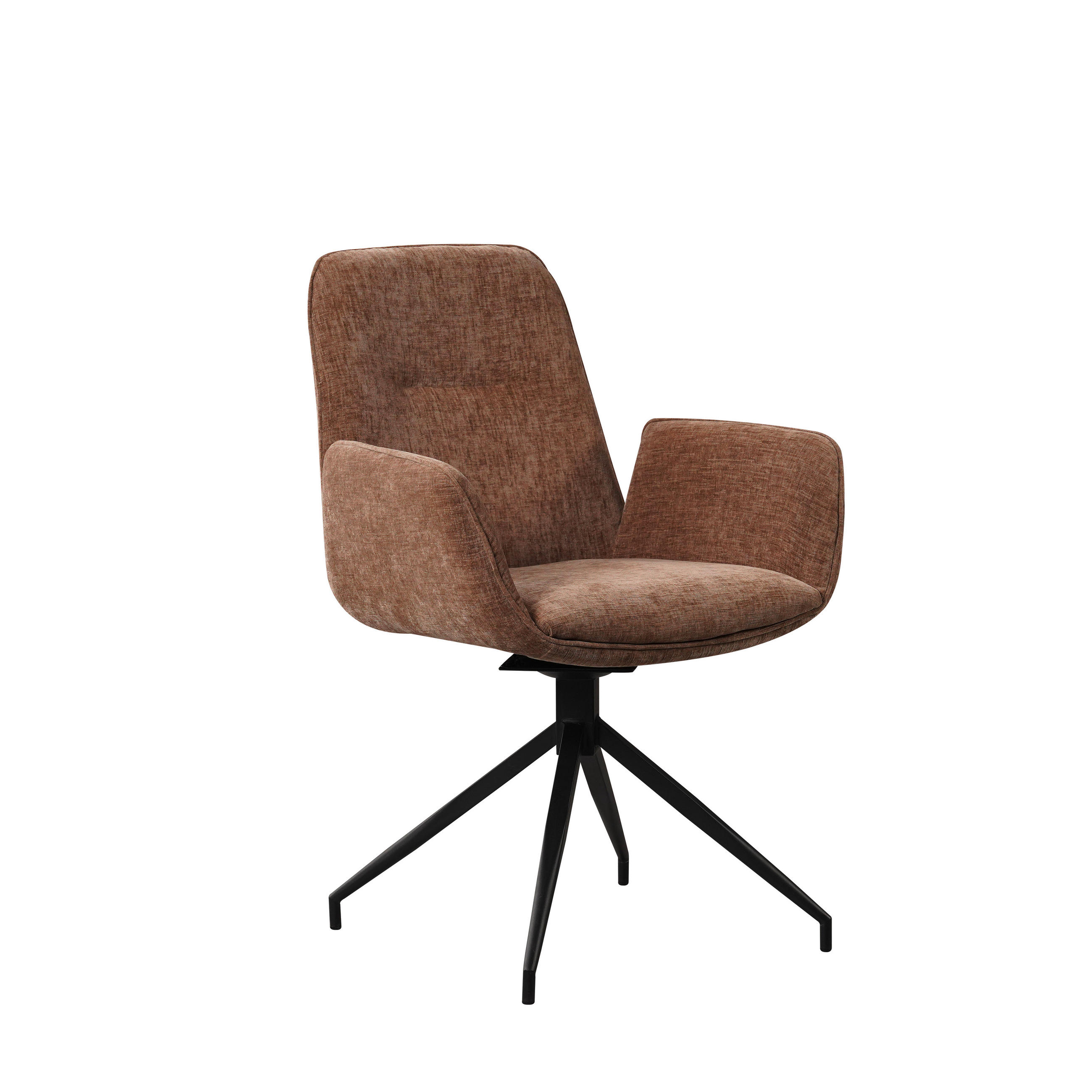 STOLIČKA S PODRÚČKAMI, ženilka, sivohnedá - sivohnedá/čierna, Modern, kov/textil (61/89/62cm) - MID.YOU
