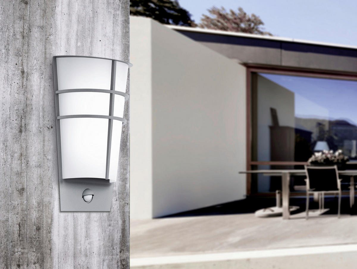AUßENWANDLEUCHTE   - Silberfarben/Weiß, Design, Kunststoff/Metall (30/19/12,5cm) - Eglo