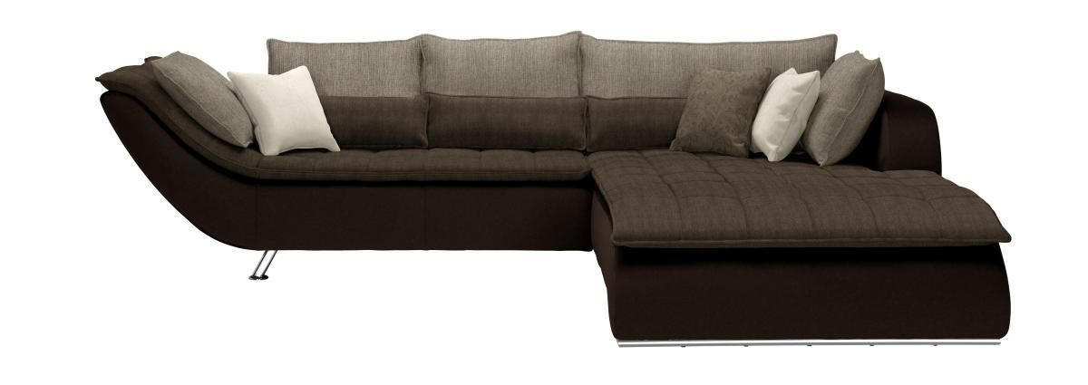 SOFFA i textil mörkbrun, ljusbrun  - kromfärg/ljusbrun, Design, metall/textil (300/220cm) - Livetastic