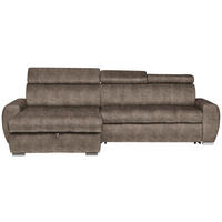 ECKSOFA Braun Velours  - Chromfarben/Braun, Design, Kunststoff/Textil (173/276cm) - Stylife