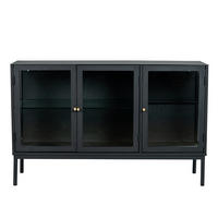 SIDEBOARD  127/80/37 cm  - svart/guldfärgad, Klassisk, metall/glas (127/80/37cm) - Niels Andersson