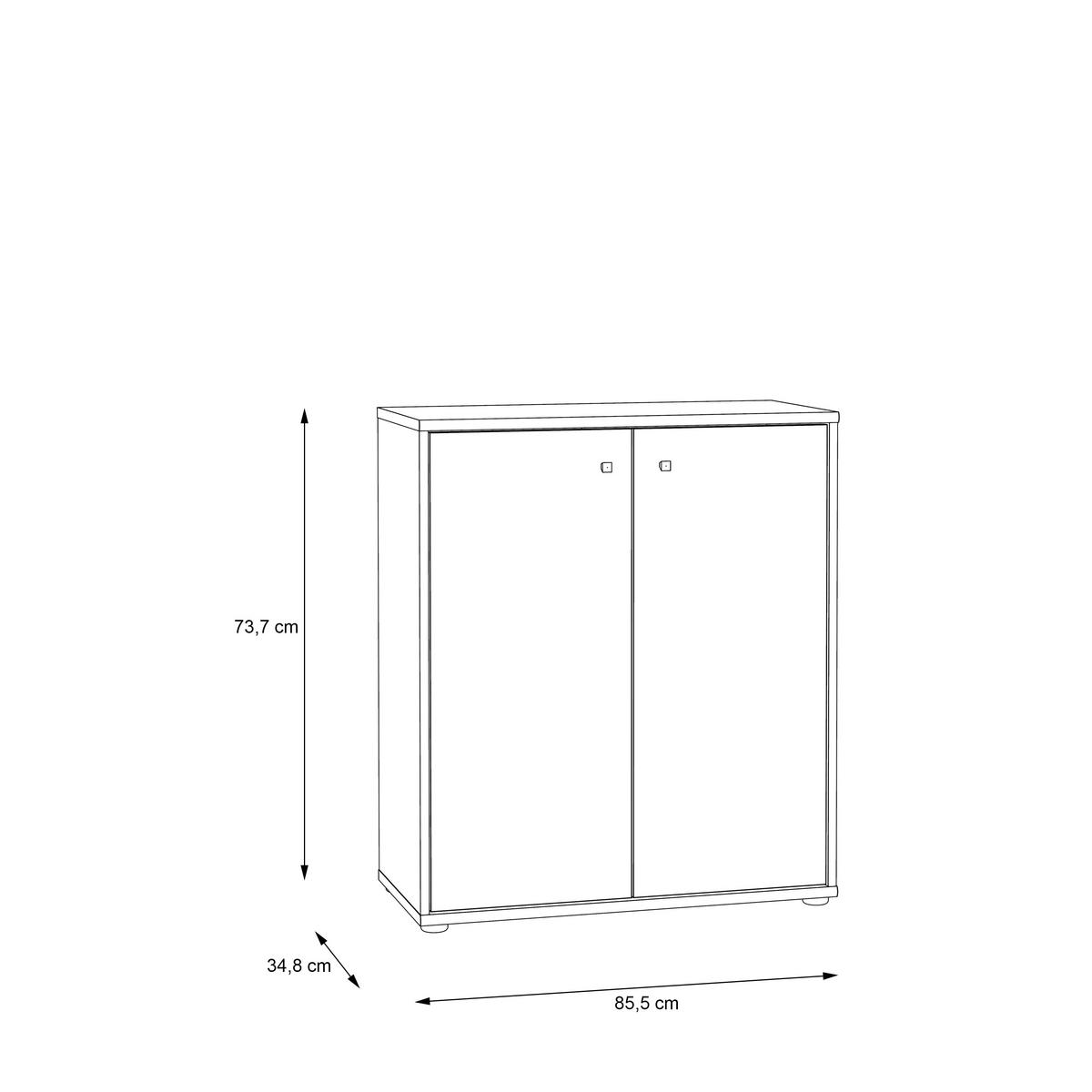 COMMODE 73,7/85,5/34,8 cm  in Sonoma Eiche  - Alufarben/Sonoma Eiche, Design, Holzwerkstoff/Kunststoff (73,7/85,5/34,8cm)