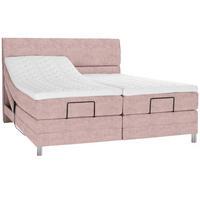 BOXSPRINGBETT 160/200 cm  in Altrosa  - Chromfarben/Altrosa, Konventionell, Kunststoff/Textil (160/200cm) - Voleo