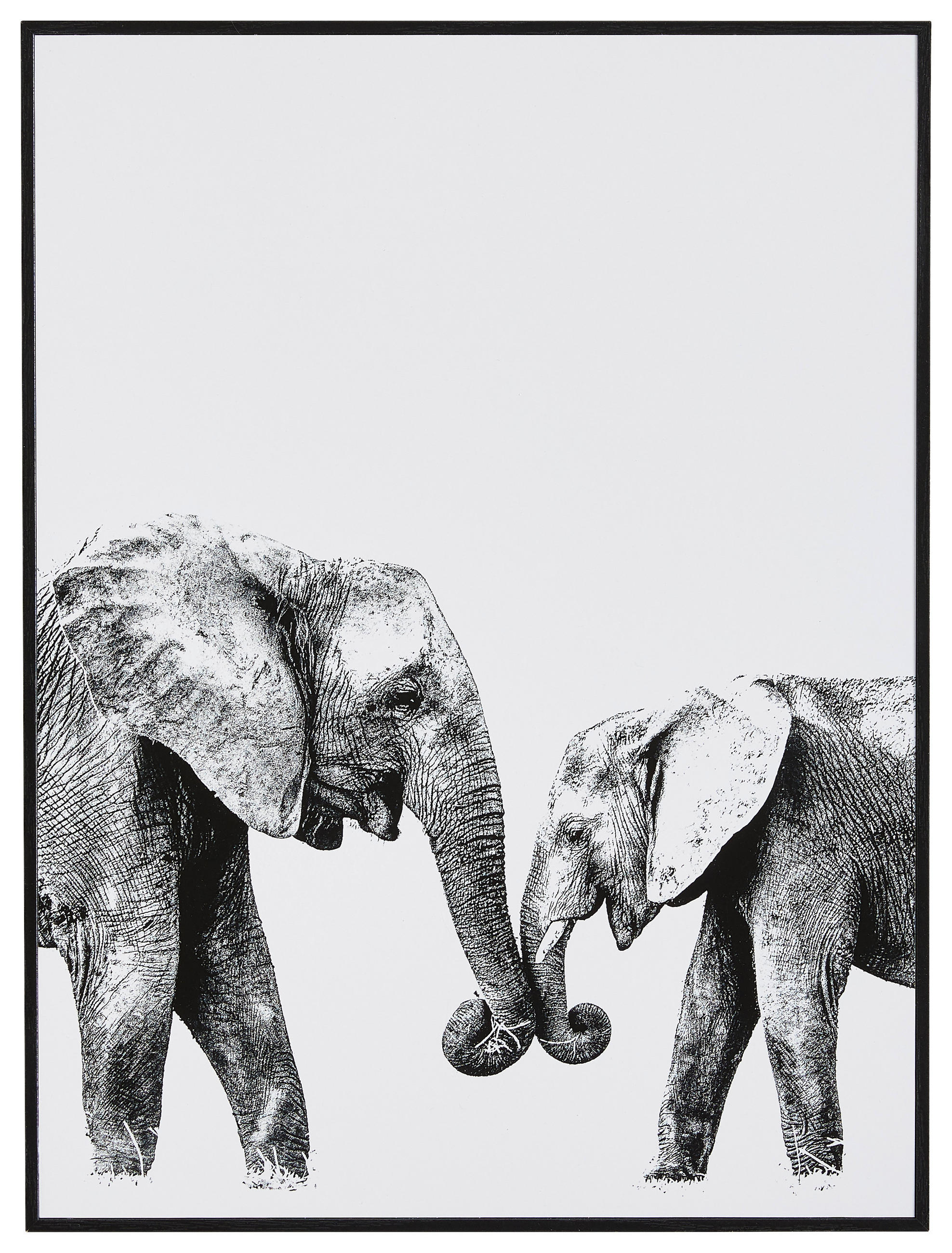 Reinders! Bild Elephant Love Schwarz, Weiß 30x40x2 cm
