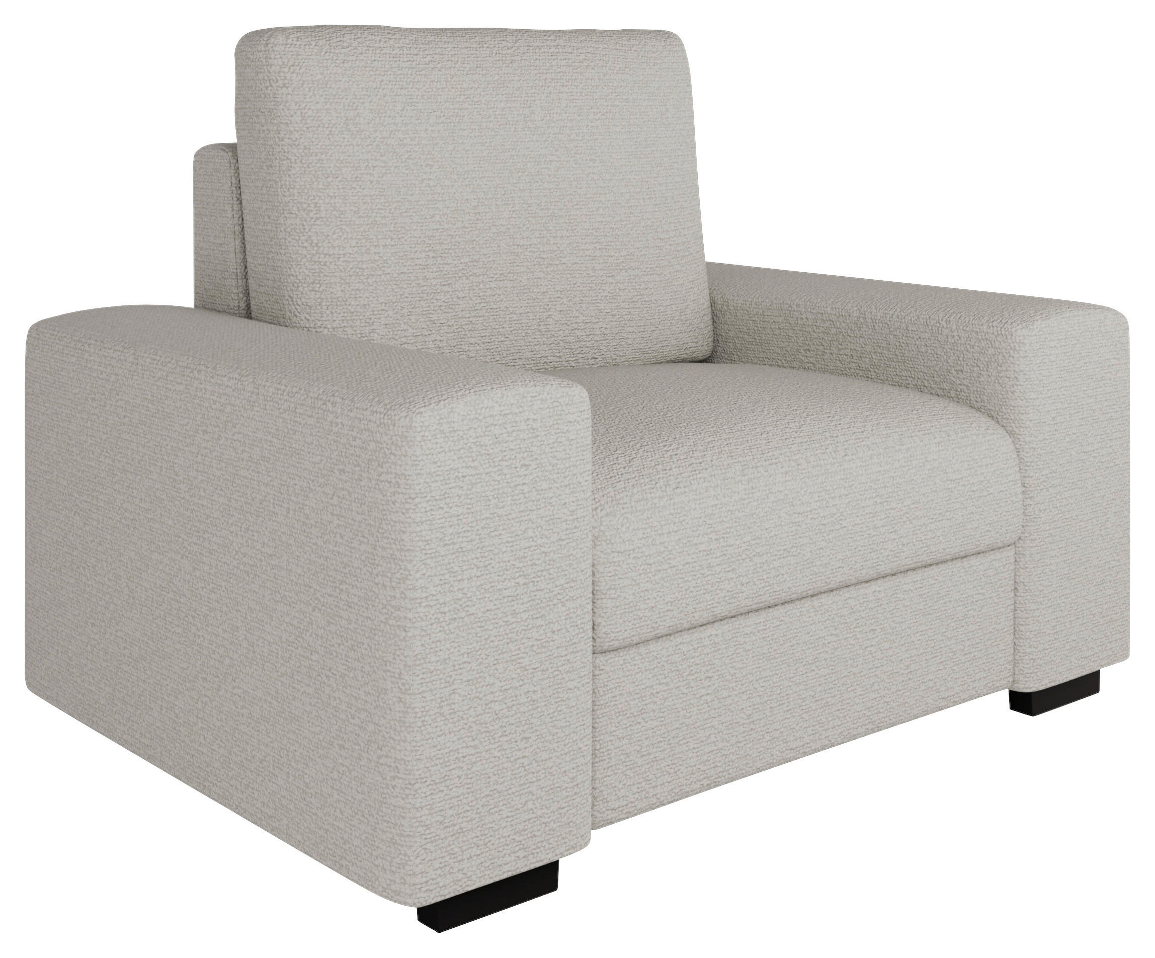SESSEL in Bouclé Beige  - Beige/Schwarz, Design, Textil (108/91/92cm) - MID.YOU
