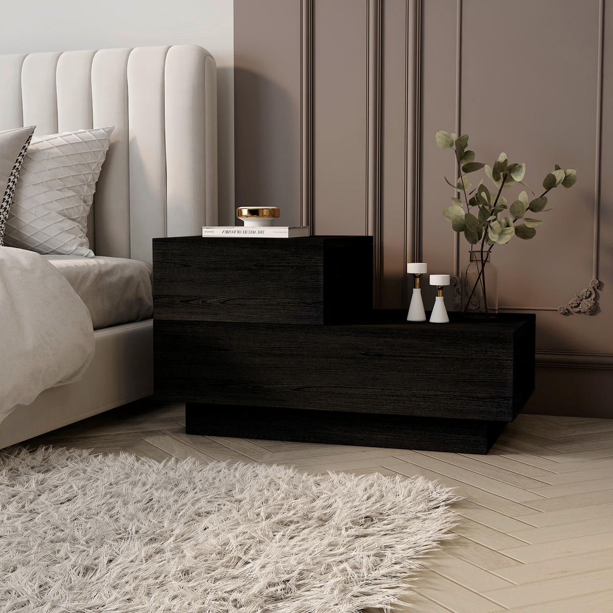 NATTDUKSBORD i svart  - svart, Design, trämaterial (70/39/30cm) - Livetastic