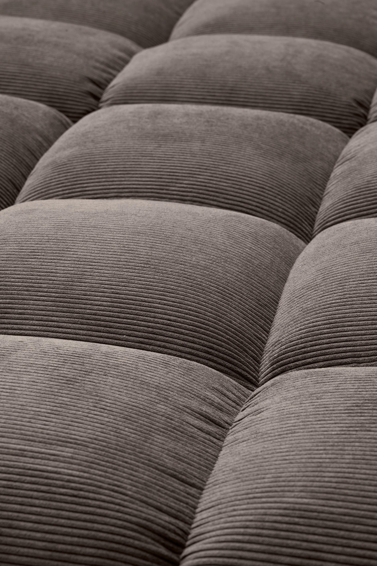 ECKSOFA Ottomane links, Eckteil  Taupe Feincord  - Taupe/Schwarz, Design, Holz/Textil (215/288cm) - Pure Home Lifestyle