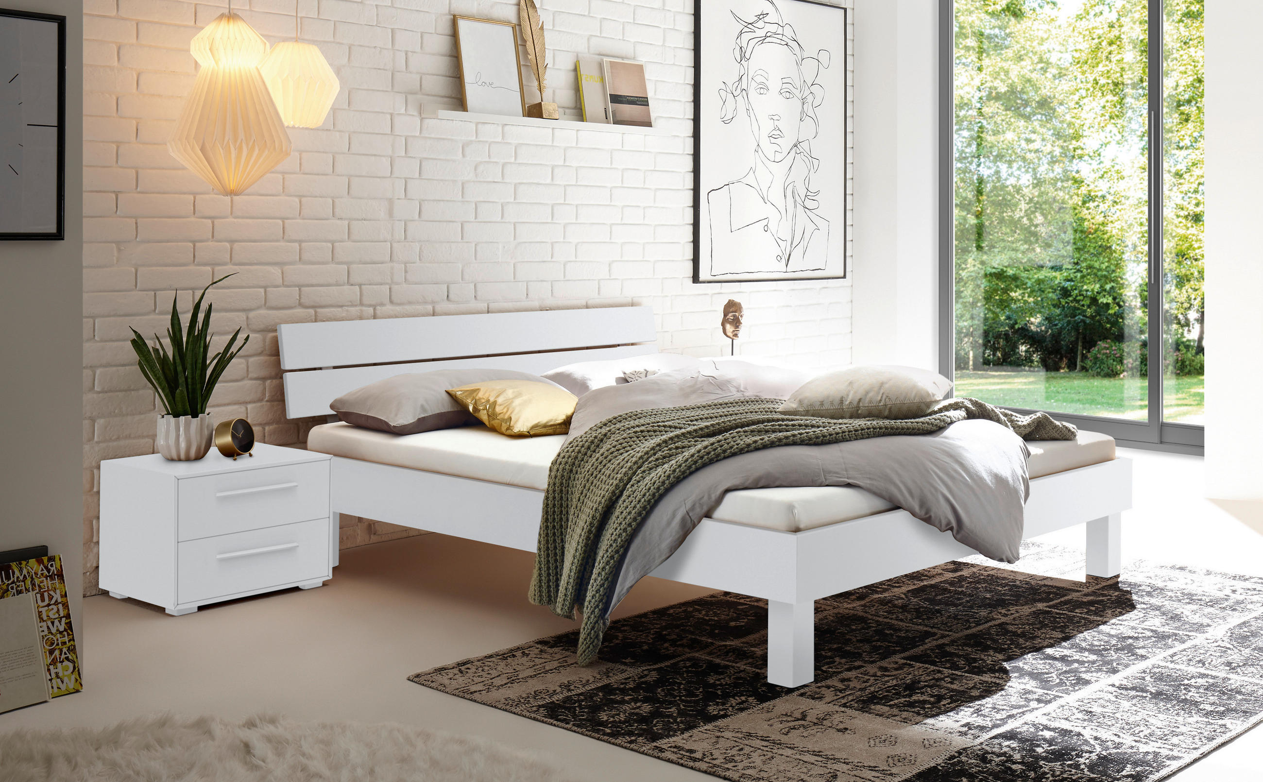 BETT  in Weiß  - Weiß, Natur (140/200cm) - Hasena