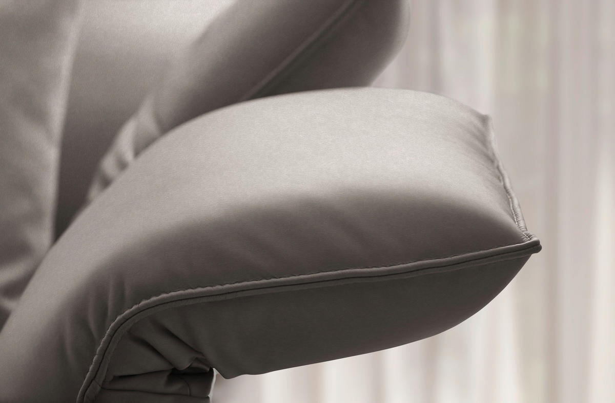 ECKSOFA Echtleder Graubraun  - Anthrazit/Graubraun, Design, Leder/Metall (290/230cm) - Johann Jakob