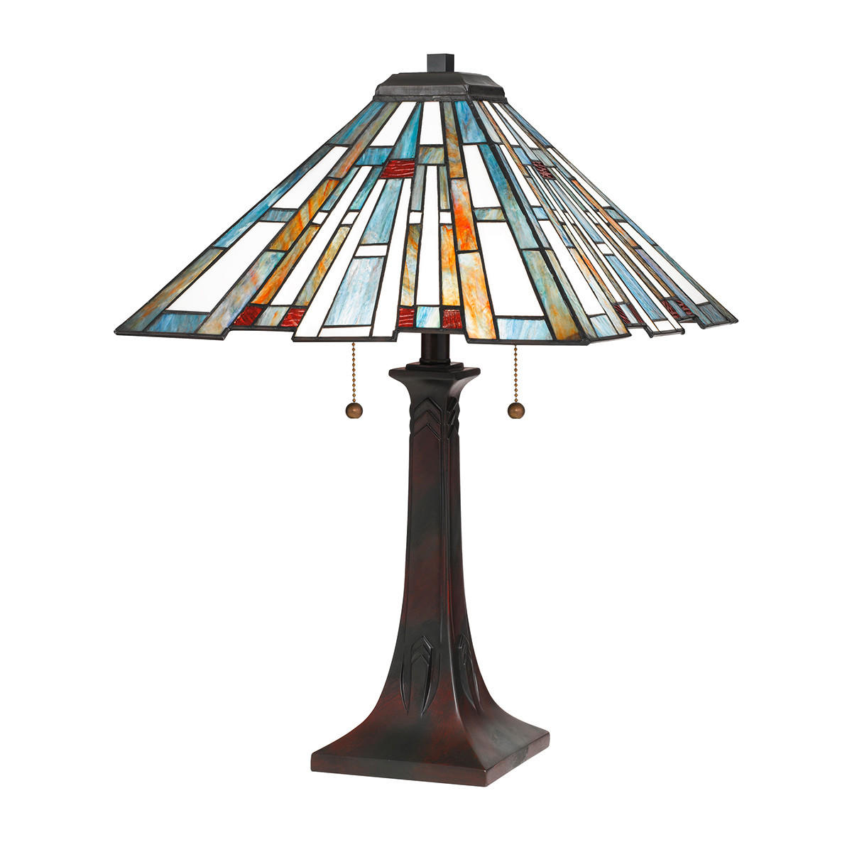 TISCHLEUCHTE Maybeck 40,6/62,9 cm   - Dunkelbraun/Multicolor, KONVENTIONELL, Glas/Naturmaterialien (40,6/62,9cm) - Elstead Lighting