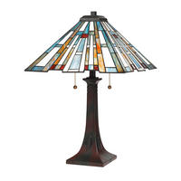 TISCHLEUCHTE Maybeck 40,6/62,9 cm   - Dunkelbraun/Multicolor, KONVENTIONELL, Glas/Naturmaterialien (40,6/62,9cm) - Elstead Lighting
