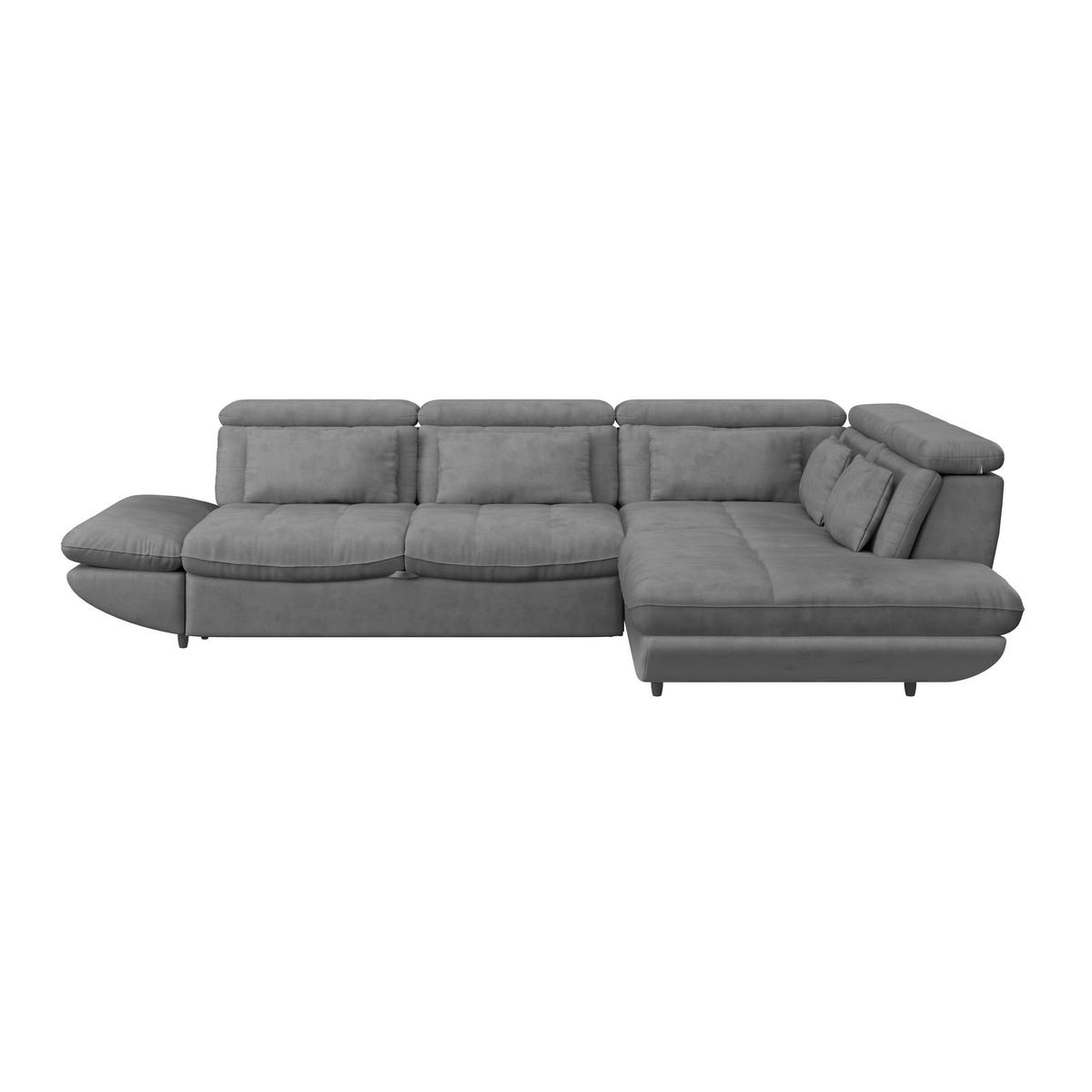 WOHNLANDSCHAFT in Webstoff Dunkelgrau  - Dunkelgrau/Schwarz, Modern, Kunststoff/Textil (233/311cm) - MID.YOU