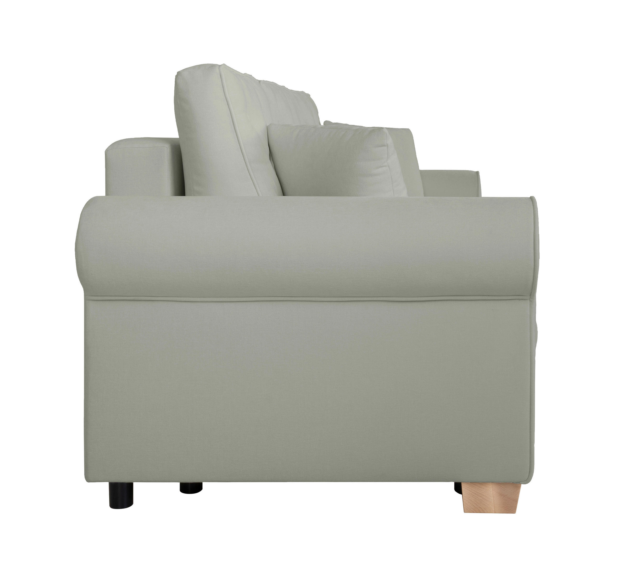 SCHLAFSOFA in Chenille Grau - Buchefarben/Grau, Design, Holz/Textil (240/94/98cm) - MID.YOU