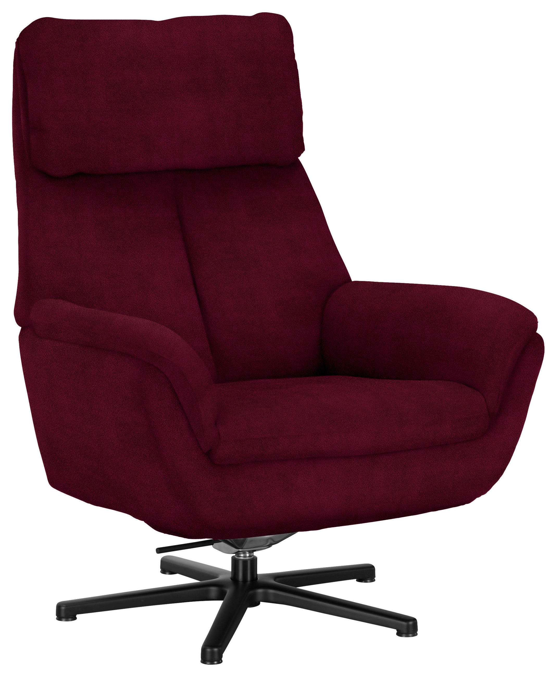 RELAXSESSEL in Textil Beere  - Beere/Schwarz, Design, Textil/Metall (79/108/89cm) - Beldomo Style