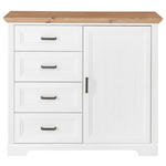 KOMMODE , 115/102/41 cm, 4 Schublade(n)  - Schwarz/Eiche Artisan, Design, Holzwerkstoff/Metall (115/102/41cm) - Landscape