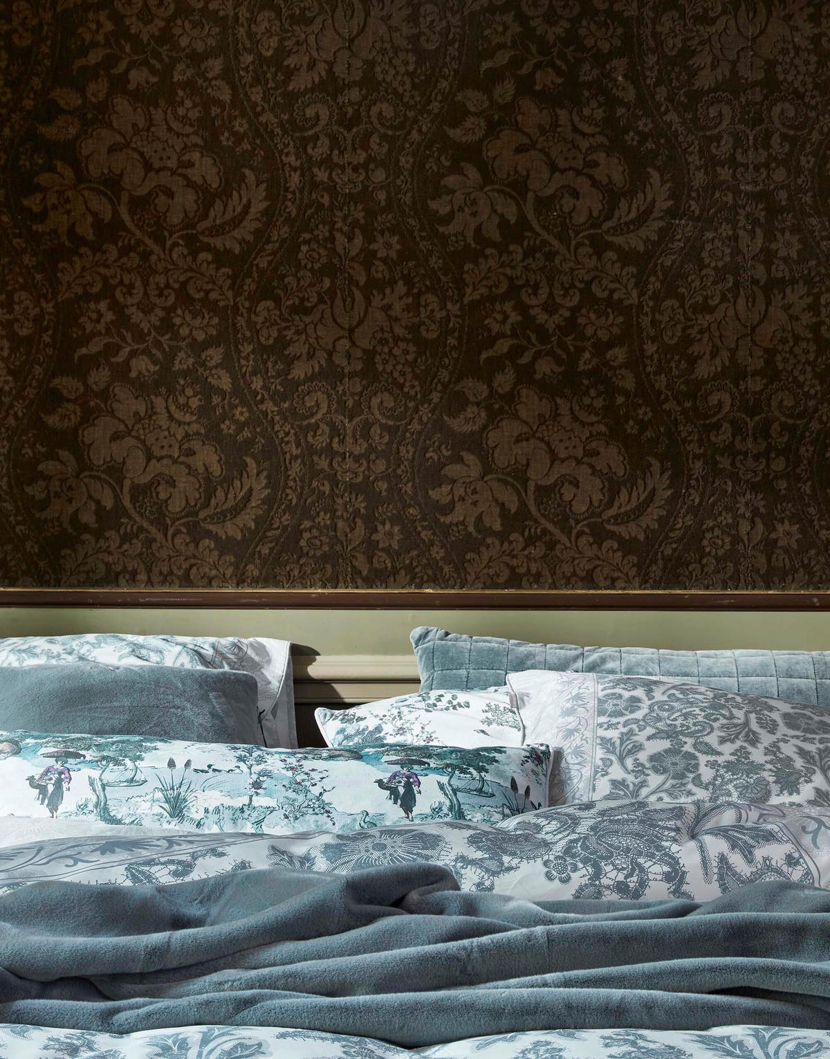 BETTWÄSCHE MAERE Satin 155/220 cm  - Blau, KONVENTIONELL, Textil (155/220cm) - Essenza