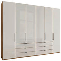 FALTTÜRENSCHRANK  in Champagner, Eiche Bianco  - Schieferfarben/Eiche Bianco, KONVENTIONELL, Glas/Holzwerkstoff (300/236/58cm) - Dieter Knoll