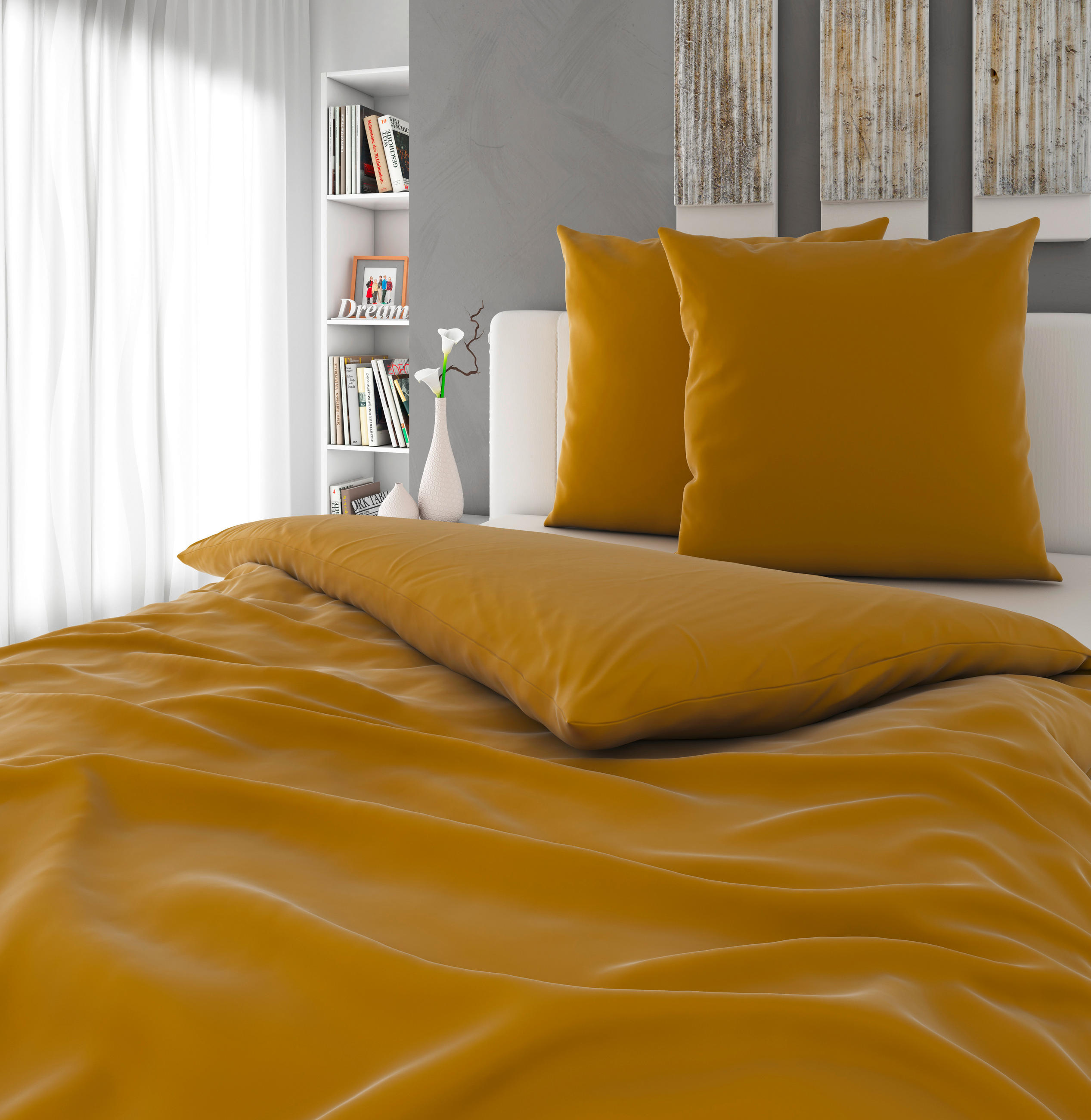 BETTWÄSCHE Segesta Satin 200/200 cm  - Goldfarben, MODERN, Textil (200/200cm) - Novel