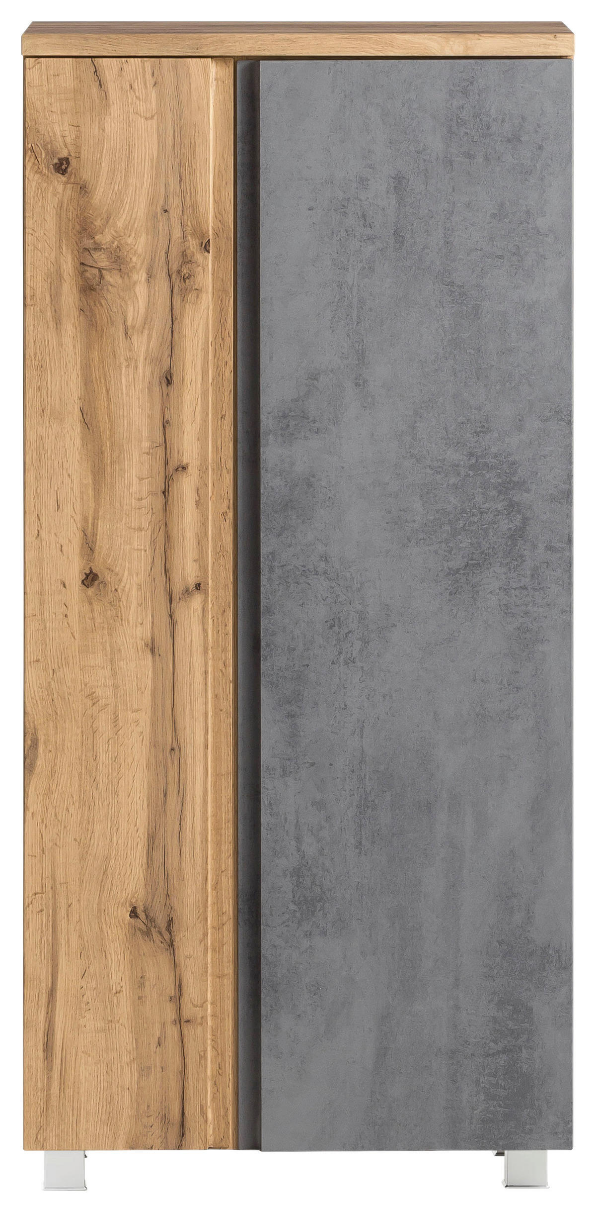 MIDISCHRANK 65/130/35 cm  - Eiche Wotan/Hellgrau, Modern, Holzwerkstoff (65/130/35cm) - Held