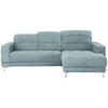 ECKSOFA in Webstoff Pastellblau  - Chromfarben/Pastellblau, Design, Textil/Metall (260/187cm) - Xora