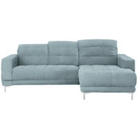 ECKSOFA in Webstoff Pastellblau  - Chromfarben/Pastellblau, Design, Textil/Metall (260/187cm) - Xora