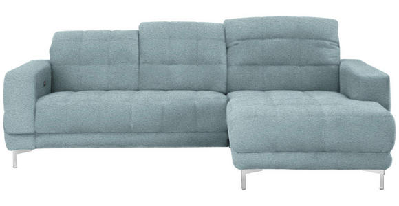 ECKSOFA  in Webstoff Pastellblau  260/187 cm  - Chromfarben/Pastellblau, Design, Textil/Metall (260/187cm) - Xora