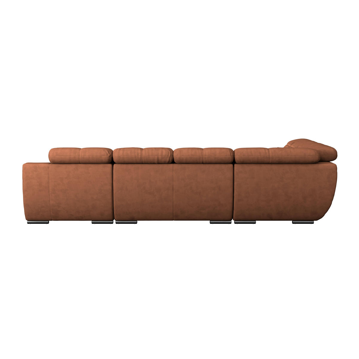 WOHNLANDSCHAFT Cognac Mikrofaser  - Chromfarben/Cognac, MODERN, Textil/Metall (228/345/184cm) - MID.YOU