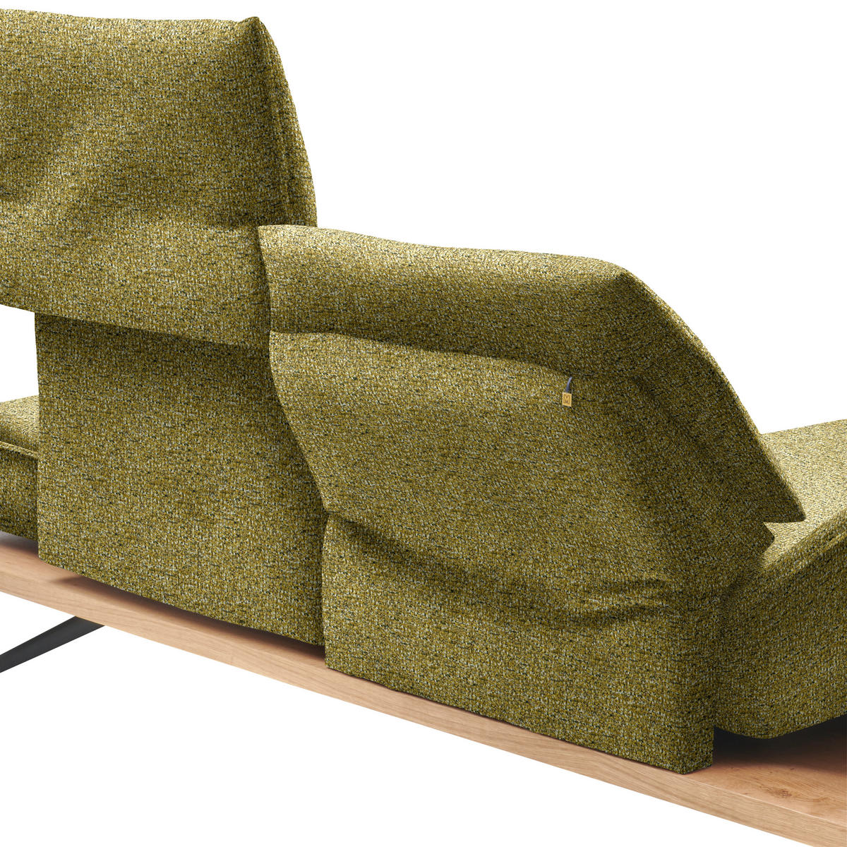 ECKSOFA Chenille Grün, Goldfarben  - Goldfarben/Schwarz, Design, Holz/Textil (132/240cm) - Koinor