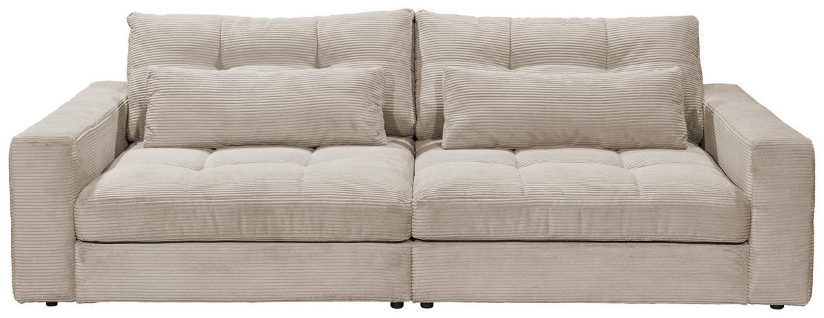 BIG SOFFA i manchester sandfärgad  - sandfärgad/svart, Basics, textil/plast (265/94/122cm) - Livetastic