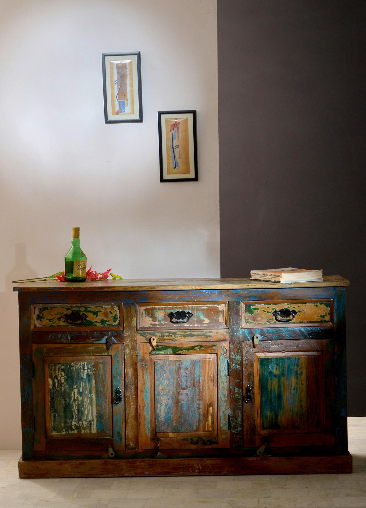 SIDEBOARD 140/80/40 cm  - Multicolor/Schwarz, Design, Holz/Metall (140/80/40cm) - MID.YOU