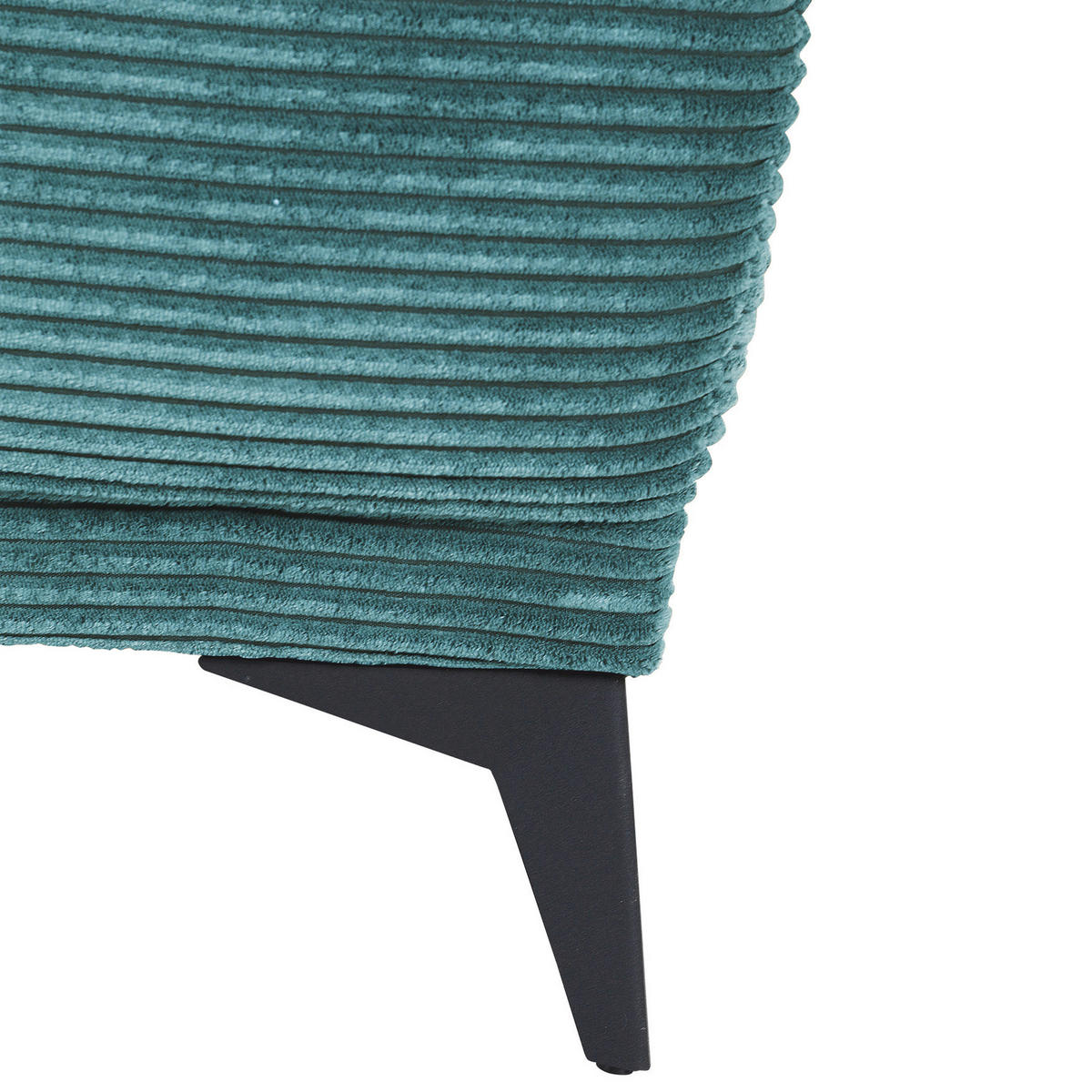 ECKSOFA in Cord Petrol  - Petrol/Schwarz, Konventionell, Textil/Metall (295/165cm) - Carryhome