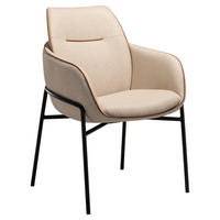 STOL MED ARMSTÖD gjutjärn mikrofiber  - beige/brun, Design, metall/textil - Lomoco