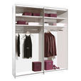 SCHWEBETÜRENSCHRANK  in Sandfarben  - Sandfarben/Chromfarben, Design, Glas/Holzwerkstoff (200/222/68cm) - Moderano