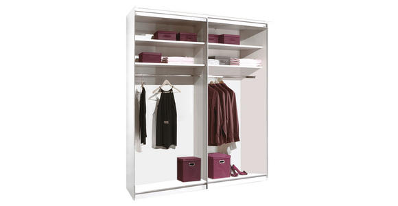 SCHWEBETÜRENSCHRANK  in Sandfarben  - Sandfarben/Chromfarben, Design, Glas/Holzwerkstoff (200/222/68cm) - Moderano