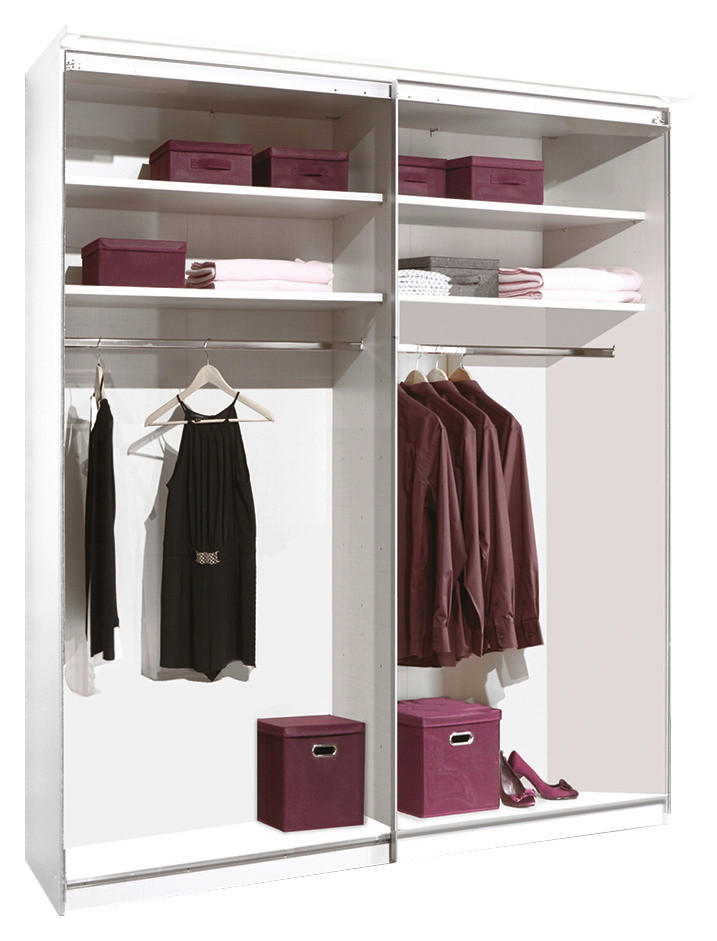 SCHWEBETÜRENSCHRANK 2-türig Sandfarben  - Sandfarben/Chromfarben, Design, Glas/Holzwerkstoff (188/222/68cm) - Moderano