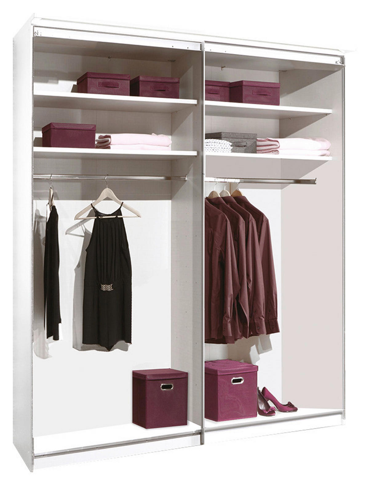 SCHWEBETÜRENSCHRANK 2-türig Sandfarben  - Sandfarben/Chromfarben, Design, Glas/Holzwerkstoff (167/222/68cm) - Moderano
