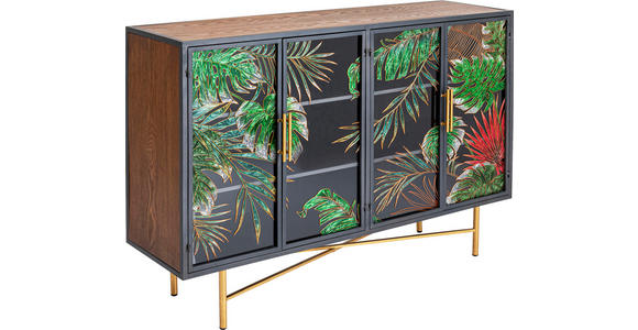 SIDEBOARD 135/95/38 cm  - Goldfarben/Multicolor, Design, Glas/Holz (135/95/38cm) - Ambia Home