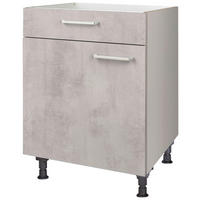 KOCHFELDUMBAUSCHRANK 60/87/56 cm  Hellgrau  - Edelstahlfarben/Hellgrau, Modern, Holzwerkstoff/Metall (60/87/56cm) - Nobilia