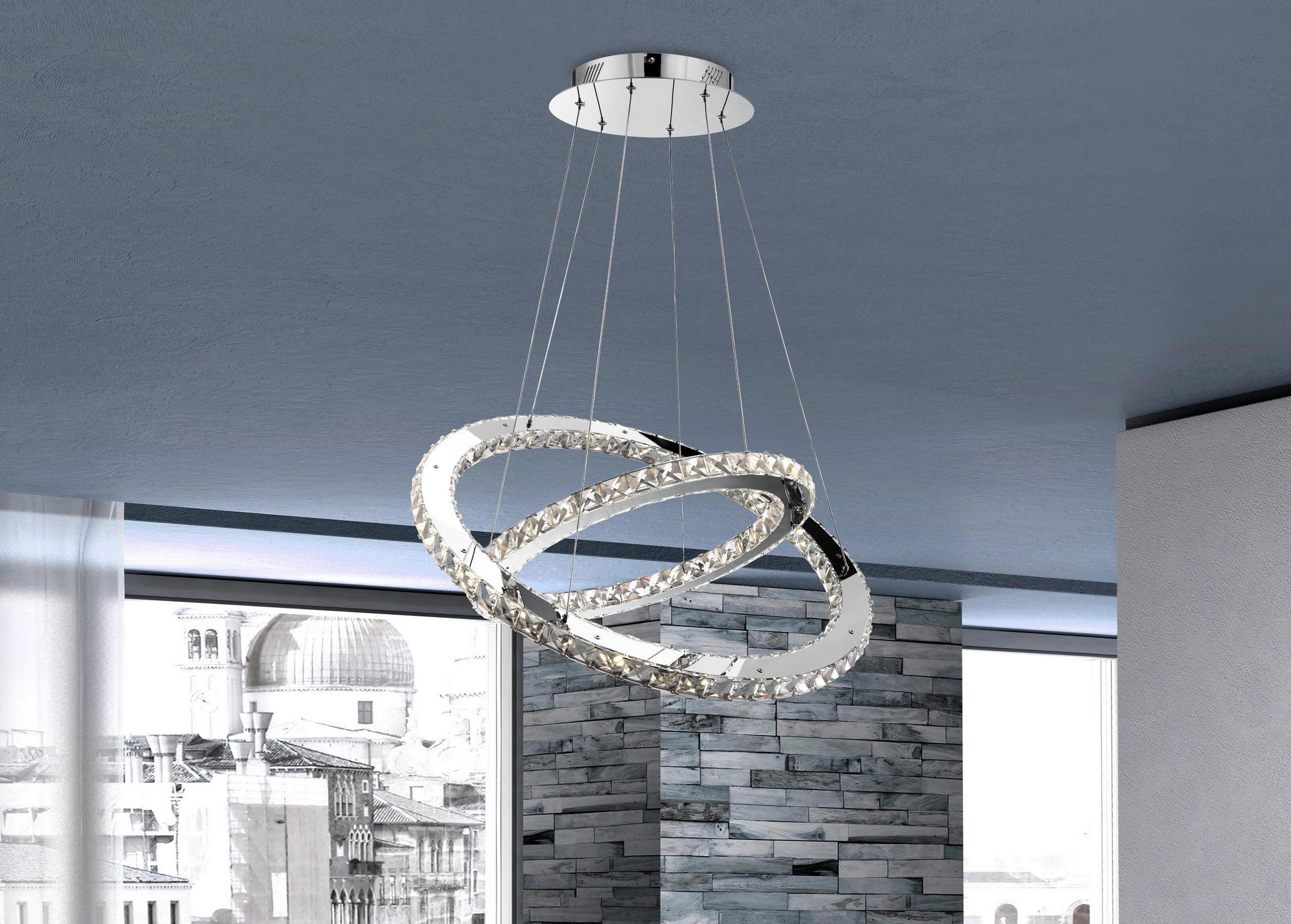LUSTRĂ LED - străveziu, Konventionell, sticlă/metal (64cm)