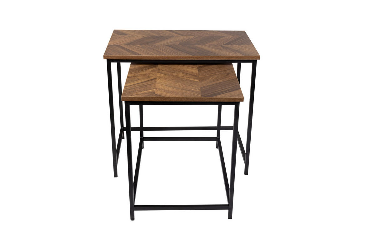 SET KLUB STOLIĆA smeđa, višebojno, crna, bukva kolonijalno smeđa, boje eukaliptusa, bež-smeđa  metal, drvni materijal  - višebojno/smeđa, Design, drvni materijal/metal (60/40/50-54,5cm) - MID.YOU