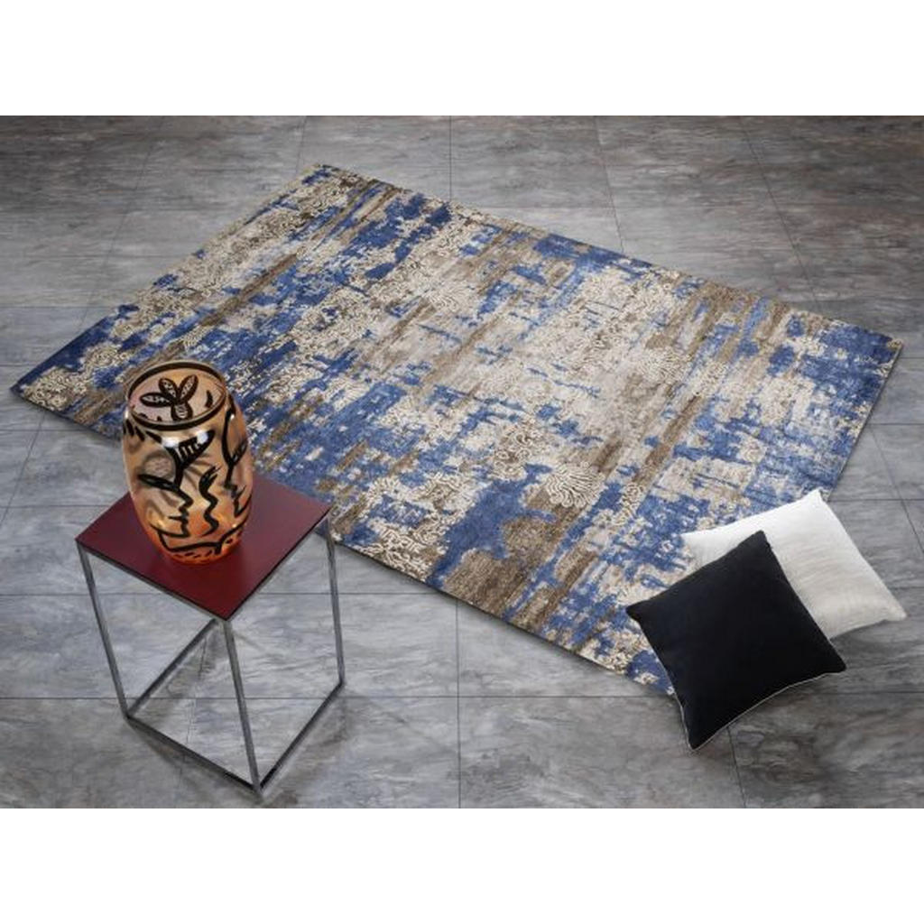 Thumbnail - Cazaris Orientteppich Signature Fusion, Blau, Braun, Textil, Bordüre, rechteckig, 170x240 cm, Care & Fair, in verschiede...