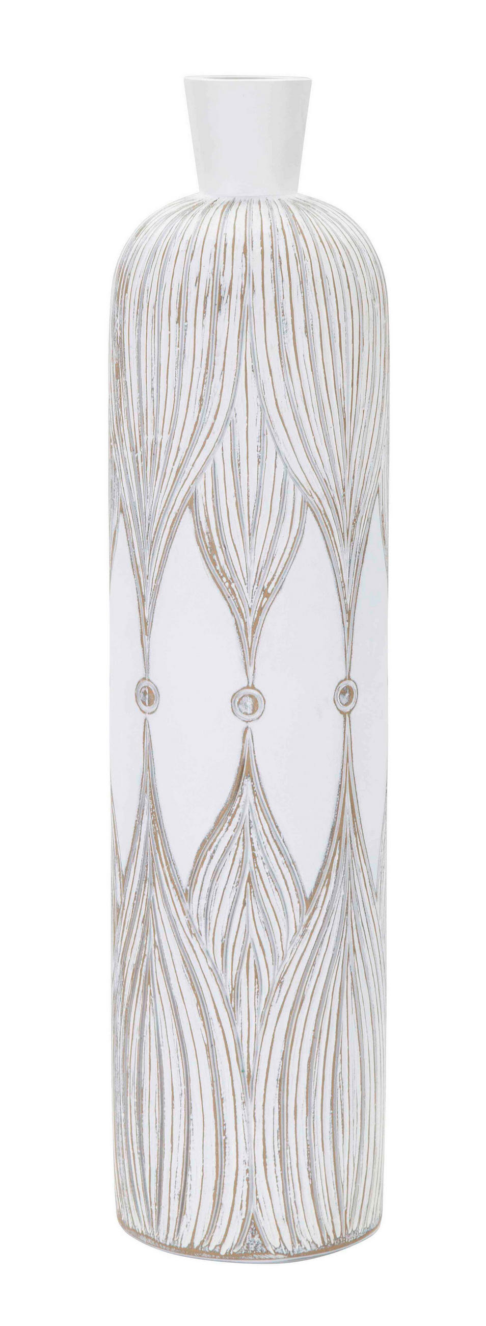 Vase Polyresin Atene  - Weiß, Basics, Kunststoff (15/60/15cm)