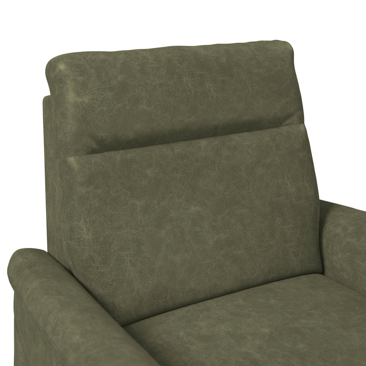 SESSEL Mikrofaser Olivgrün  - Schwarz/Olivgrün, Konventionell, Kunststoff/Textil (104/98/91cm) - Elegando