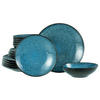 TAFELSERVICE Blau, Schwarz Capri 18-teilig  - Blau/Schwarz, Basics, Keramik - Creatable