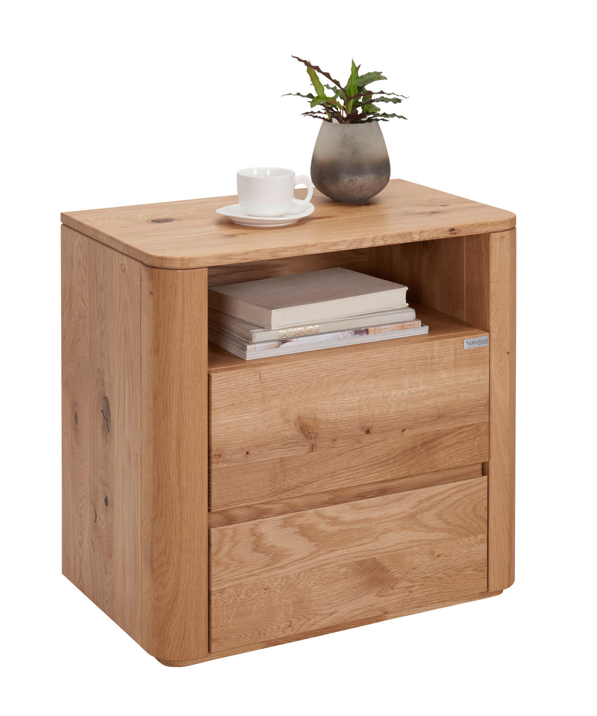NACHTKÄSTCHEN 60/60/38 cm  in massiv Wildeiche Eichefarben  - Eichefarben, Natur, Holz (60/60/38cm) - Valnatura