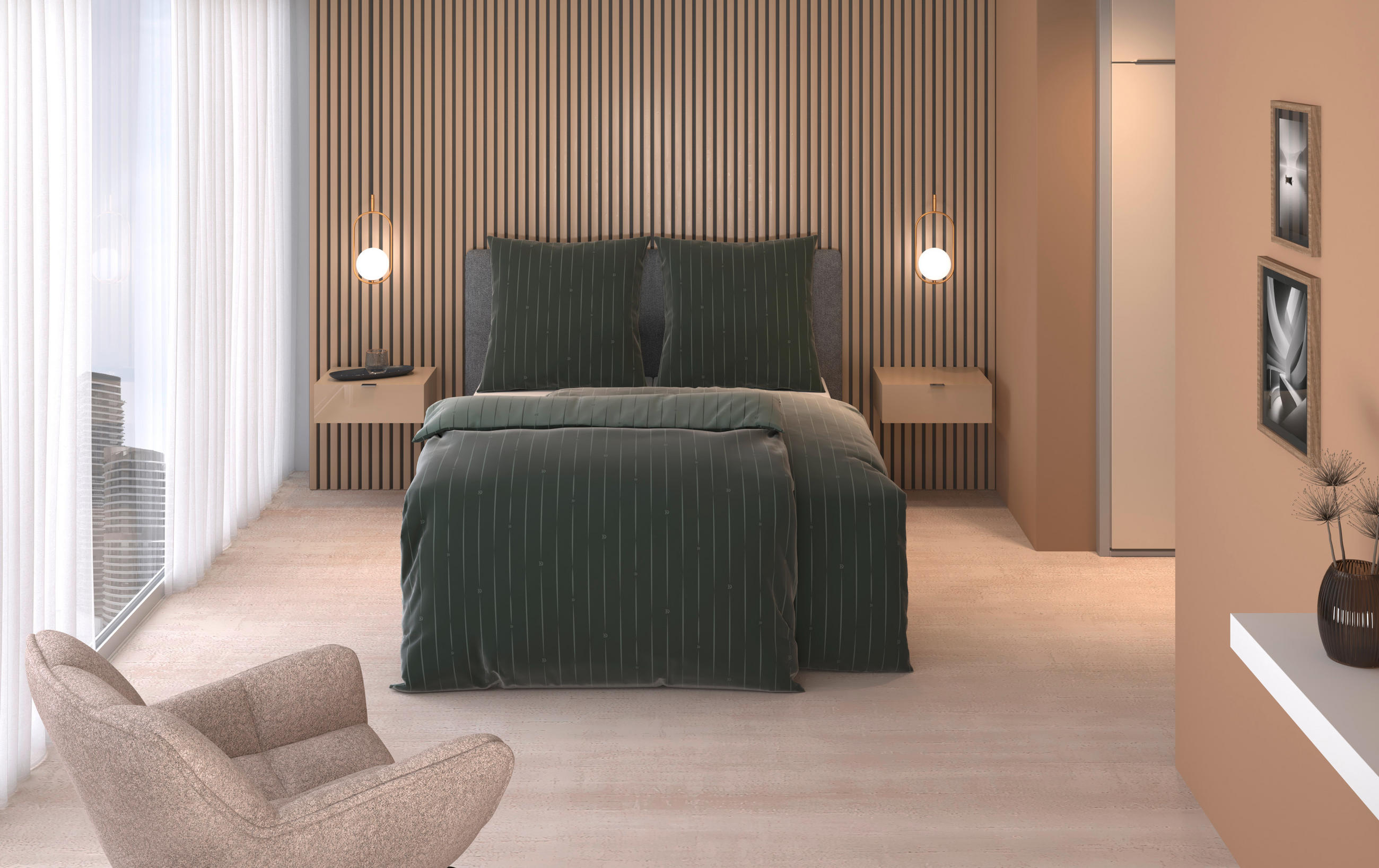 WENDEBETTWÄSCHE STRIPES DK Satin 200/200 cm  - Grün, Design, Textil (200/200cm) - Dieter Knoll