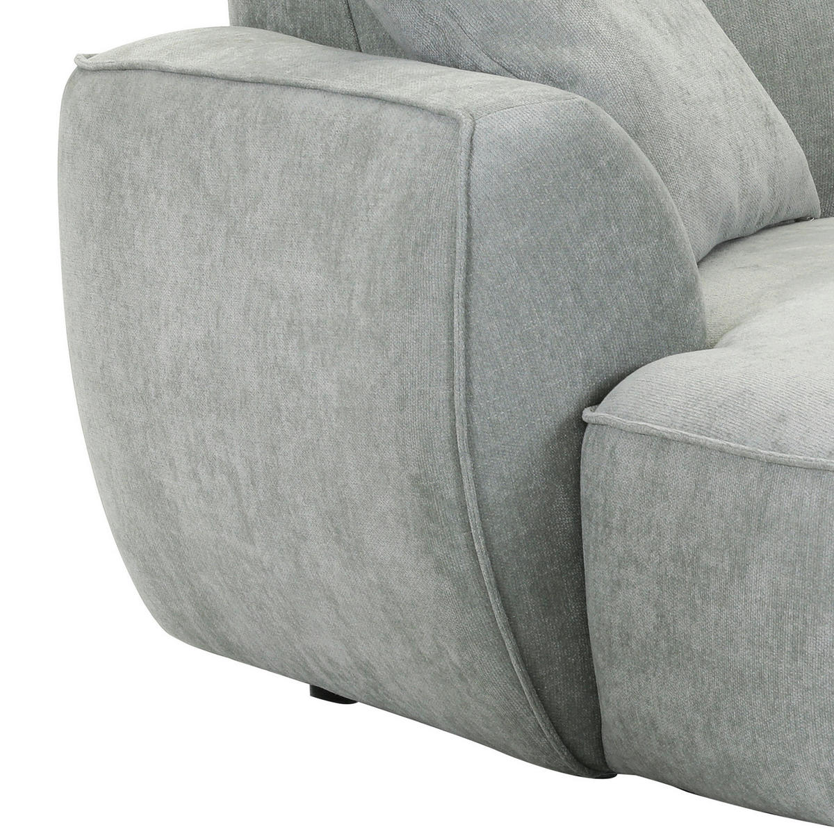 ECKSOFA Salbeigrün Flachgewebe Zierkissen, Rücken echt  - Salbeigrün/Schwarz, KONVENTIONELL, Kunststoff/Textil (155/285cm) - Milino