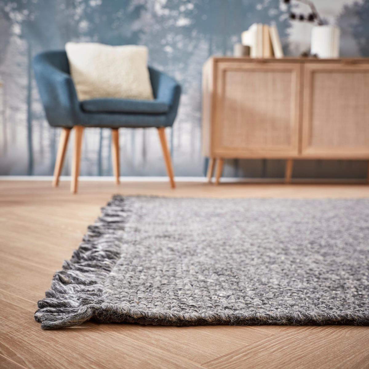 WEBTEPPICH 140/200 cm My Eskil  - Anthrazit, Design, Textil (140/200cm) - Linea Natura