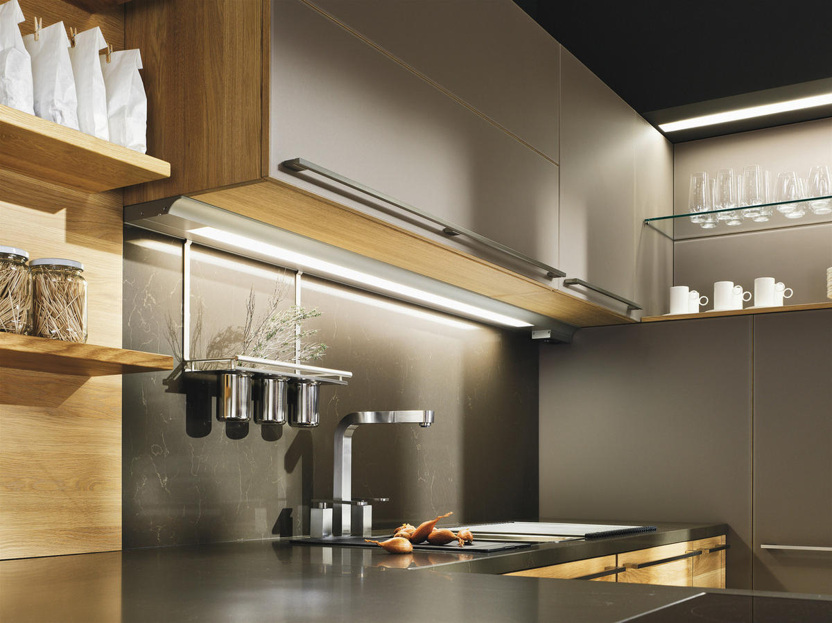 EINBAUKÜCHE   - Taupe/Eichefarben, Natur, Holz - TEAM 7