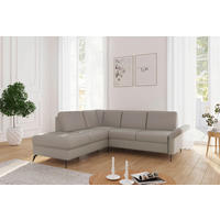ECKSOFA ROCHELLE E Taupe Flachgewebe  - Taupe/Schwarz, KONVENTIONELL, Textil/Metall (216/240cm) - Sit & More